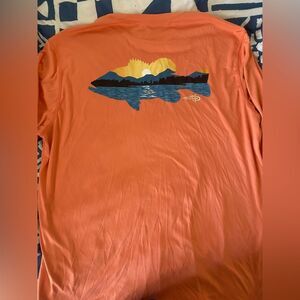 Orange Graphic T-Shirt with Fish Design